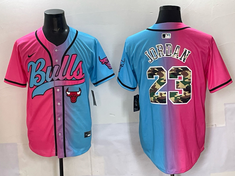Men Chicago Bulls Nike 23 Jordan Blue pink NBA 2025 Jersey style 015